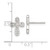 Sterling Silver Polished CZ Cross Post Earrings