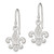 Sterling Silver Polished CZ Fleur de Lis Dangle Earrings
