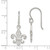 Sterling Silver Polished CZ Fleur de Lis Dangle Earrings