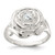 Sterling Silver Polished CZ Flower Rose Ring - QR-2ED2A7FC-6774