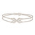Sterling Silver Polished CZ Heart Two-strand Bracelet