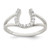Sterling Silver Polished CZ Horseshoe Ring - QR-A17BF5BE-3827