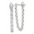 Sterling Silver Polished CZ Line Front and Back Post Dangle Earrings