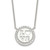 Sterling Silver Polished CZ Love Necklace