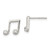 Sterling Silver Polished CZ Musical Notes Post Earrings