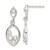 Sterling Silver Polished CZ Oval Dangle Post Earrings