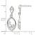 Sterling Silver Polished CZ Oval Dangle Post Earrings