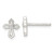 Sterling Silver Polished CZ Passion Cross Post Earrings