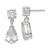 Sterling Silver Polished CZ Pear Shaped Post Dangle Earrings