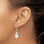 Sterling Silver Polished CZ Teardrop Dangle Earrings