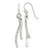 Sterling Silver Polished CZ Wavy Bar Dangle Shephard Hook Earrings