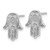 Sterling Silver Polished Designed Hamsa Post Earrings