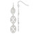 Sterling Silver Polished Diamond-cut Filigree Triple Oval Dangle Earrings