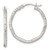 Sterling Silver Polished Diamond-cut Textured 25x2.25mm Round Hoop Earrings