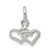 Sterling Silver Polished Double Heart Charm