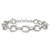 Sterling Silver Polished Double Link and Faceted Link 8 inch with 1 inch Extender Bracelet