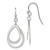 Sterling Silver Polished Double Teardrop Dangle Shepherd Hook Earrings