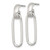 Sterling Silver Polished Elongated Oval Dangle Post Earrings