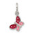 Sterling Silver Polished Enamel Butterfly Charm