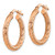 14k 3mm Polished Rose Gold Diamond-cut Round Hoop Earrings
