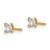14k 3mm Princess-cut Stud Earring Mountings