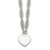 Sterling Silver Polished Fancy Engravable Heart Disc on Rope Chain 16 Inch with 2 Inch Extension Necklace
