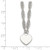 Sterling Silver Polished Fancy Engravable Heart Disc on Rope Chain 16 Inch with 2 Inch Extension Necklace