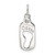 Sterling Silver Polished Footprint CZ Charm