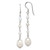 Sterling Silver Polished FWC Pearl/Opalite Crystal/Crystal Dangle Earrings