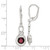 Sterling Silver Polished Garnet Knot Leverback Dangle Earrings