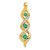 14k 3-stone Twisted Diamond and Emerald Chain Slide