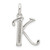Sterling Silver Polished Glitter Enamel Letter K Initial Charm