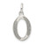Sterling Silver Polished Glitter Enamel Letter O Initial Charm