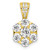 Sterling Silver Polished Gold-tone CZ Flower Pendant