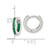 Sterling Silver Polished Green CZ and Green Enamel In and Out 13mm Hinged Round Hoop Earrings
