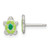 Sterling Silver Polished Green Enameled Turtle Childrens 14 inch Necklace and Post Earrings Set