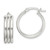 Sterling Silver Polished Grooved 6.5x20mm Hoop Earrings