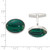 Sterling Silver Polished Malachite Oval Cuff Links