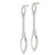 Sterling Silver Polished Marquise Shapes & Chain Post Dangle Earrings