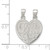 Sterling Silver Polished Mini I Love You Break Apart Heart Pendant