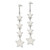 Sterling Silver Polished Mulitple Stars Drop and Dangle Post Earrings