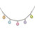 Sterling Silver Polished Multi-color Enameled Flowers Children's Necklace