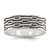 Sterling Silver Polished Oxidized Patterned Men's Band Ring - QR-AB70082C-4261