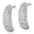 Sterling Silver Polished Pave CZ Post J-Hoop Earrings