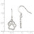 Sterling Silver Polished Paw Print Shepherd Hook Earrings - QE-F1B611DC-5467