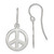 Sterling Silver Polished Peace Sign Dangle Earrings