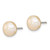 Sterling Silver Polished Peach 9-10mm Freshwater Cultured Pearl Button Post Earrings