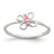 Sterling Silver Polished Pink CZ Butterfly Children's Ring - QR-872174BF-8200