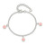 Sterling Silver Polished Pink Enamel Flowers w/1.5in Ext Children's Bracele