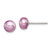 Sterling Silver Polished Purple 6-7mm Freshwater Cultured Pearl Button Post Earrings